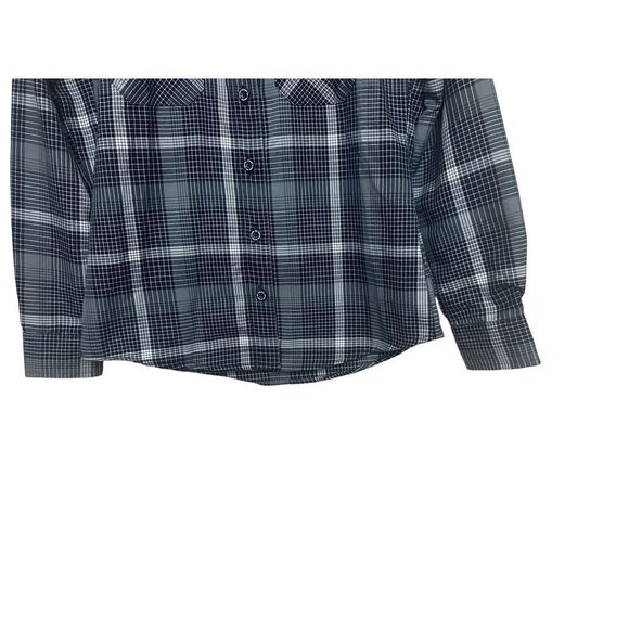 Dixxon Shirt Women’s Gray Blue The Paulson Plaid Button Up Flannel Pockets - Picture 4 of 8